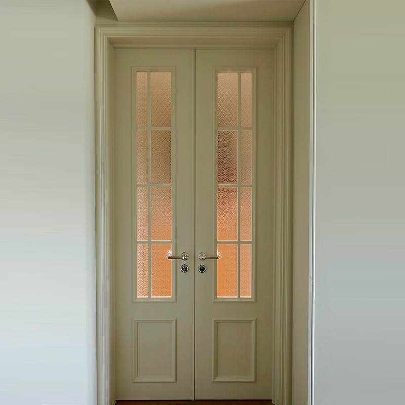 Solid Wood Bathroom Waterproof Glass Door factory